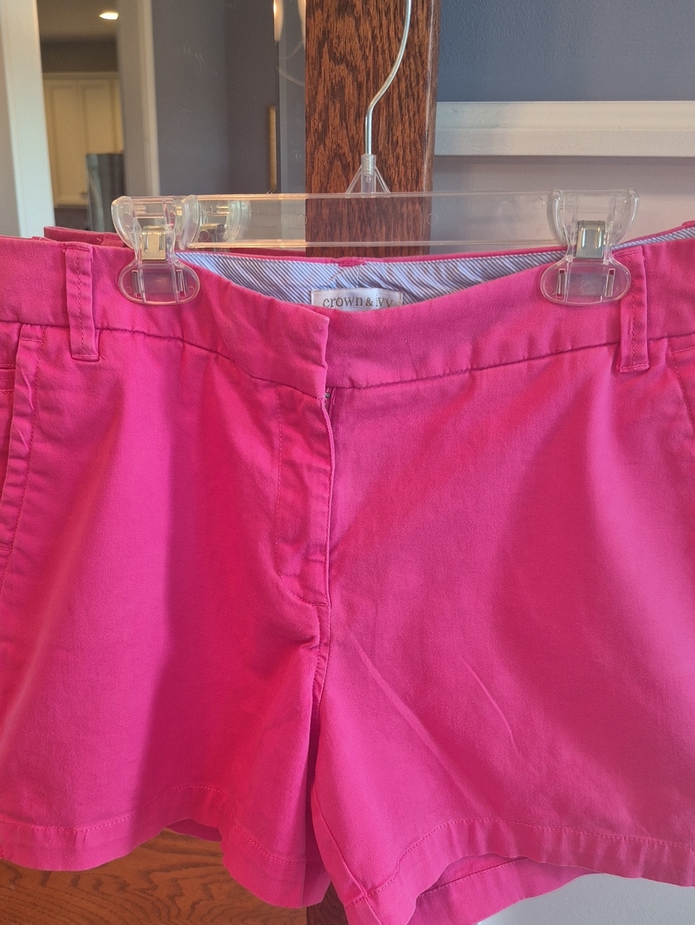 crown & ivy Bright Pink Women's Chino Bermuda Shorts